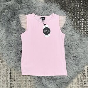Little‎ Olin Youth Girls Pink Ruffle Tank Top Size 8Y